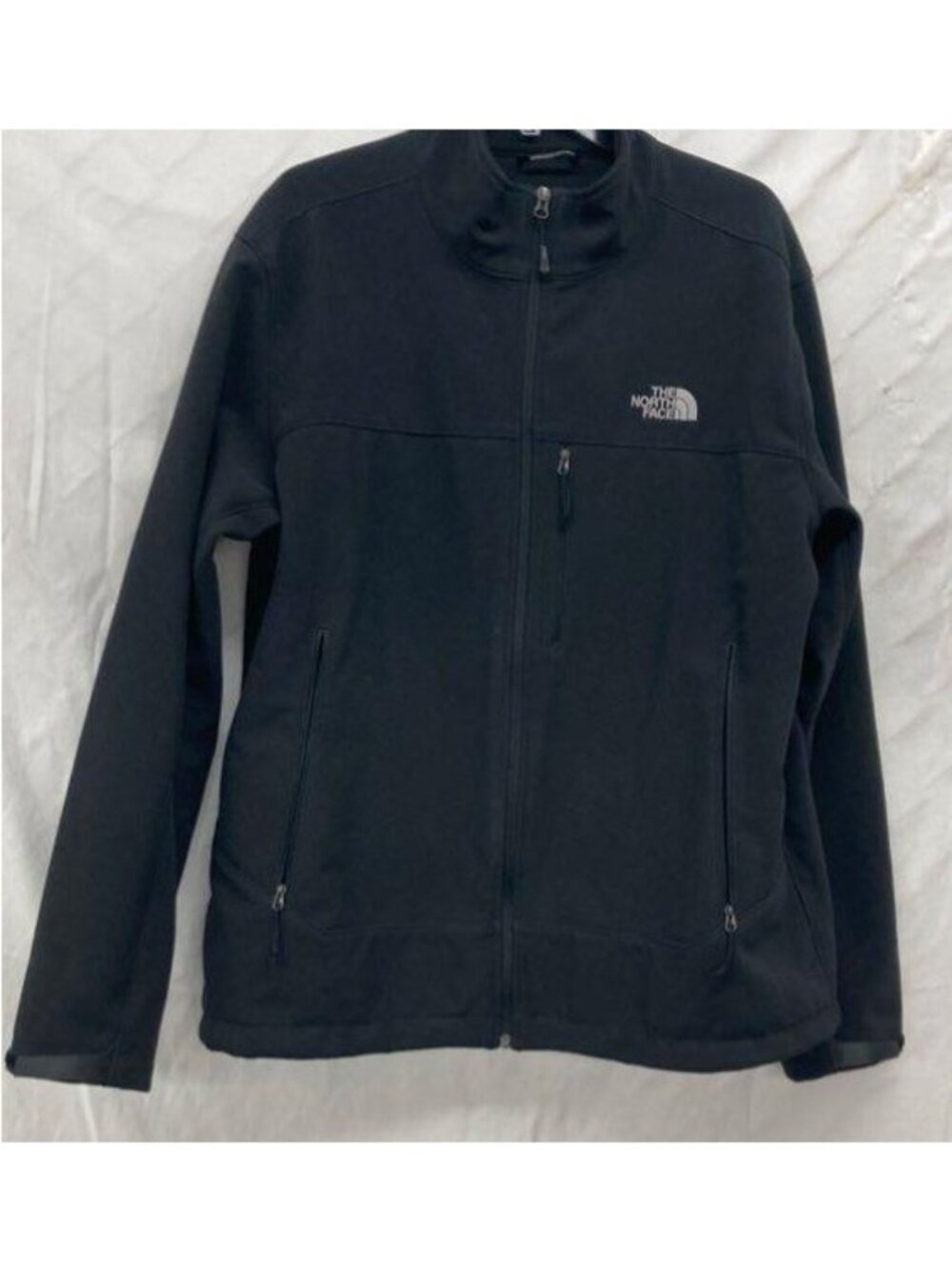 The North Face Mens XL Black Full-Zip Jacket With Logo Lightweight & Warm Outerw